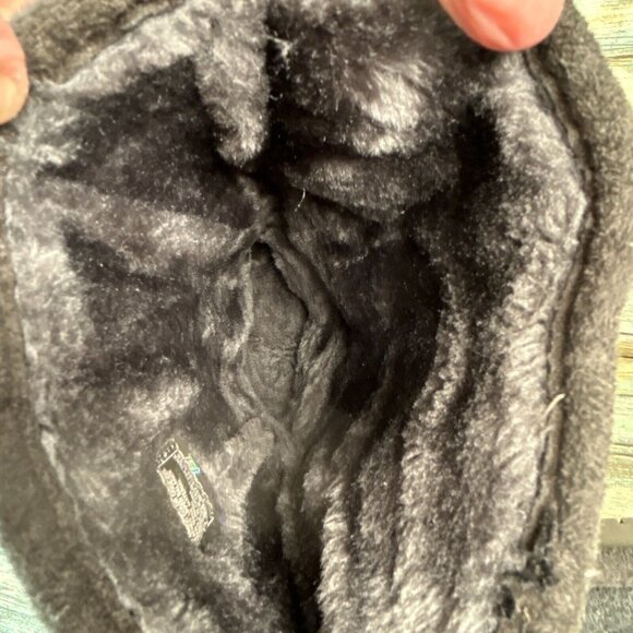 Skechers Faux Fur Mid Calf Boots Gray Suede Pull On Low Wedge Heel Womens Sz 7.5 - Picture 5 of 14